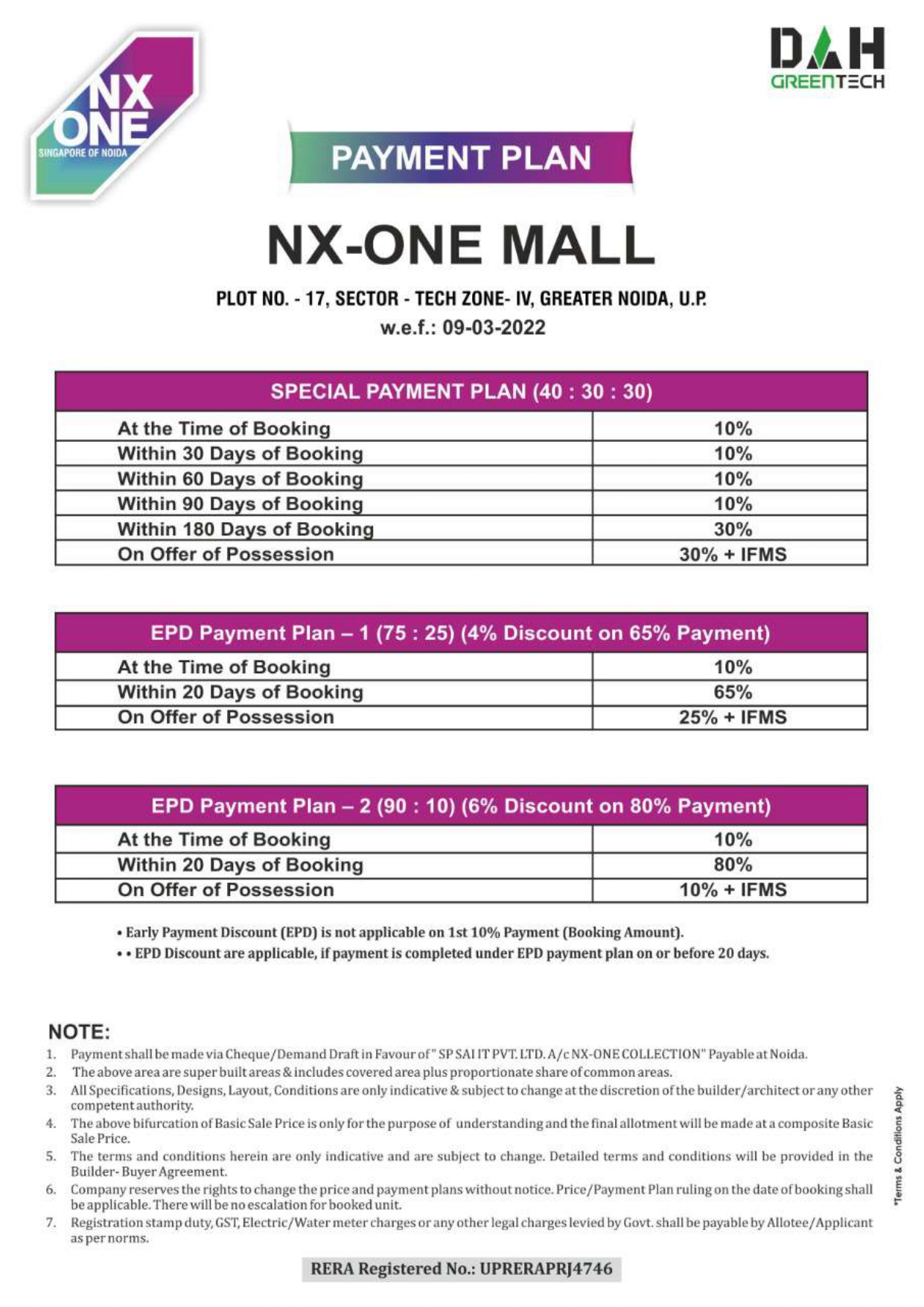 NX One Mall payment plan