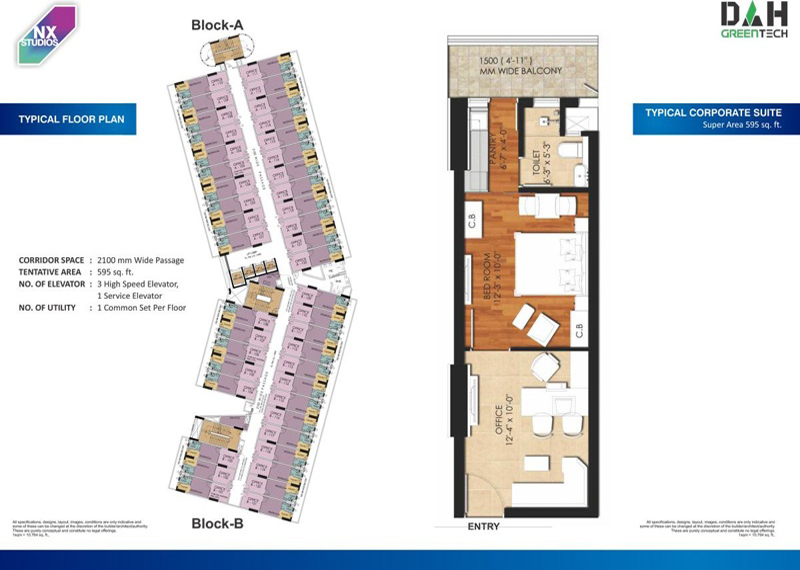 NX One Studio Apartment floor plan